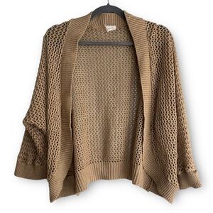 Women's Open Knit Tan Sweater